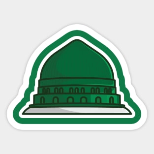 Isalmic Madina Masjid Al Nabawi Mosque Sticker design vector illustration. Islamic religion icon concept. Al Nabawi Mosque in Mecca Saudi Arabia sticker vector design. Sticker